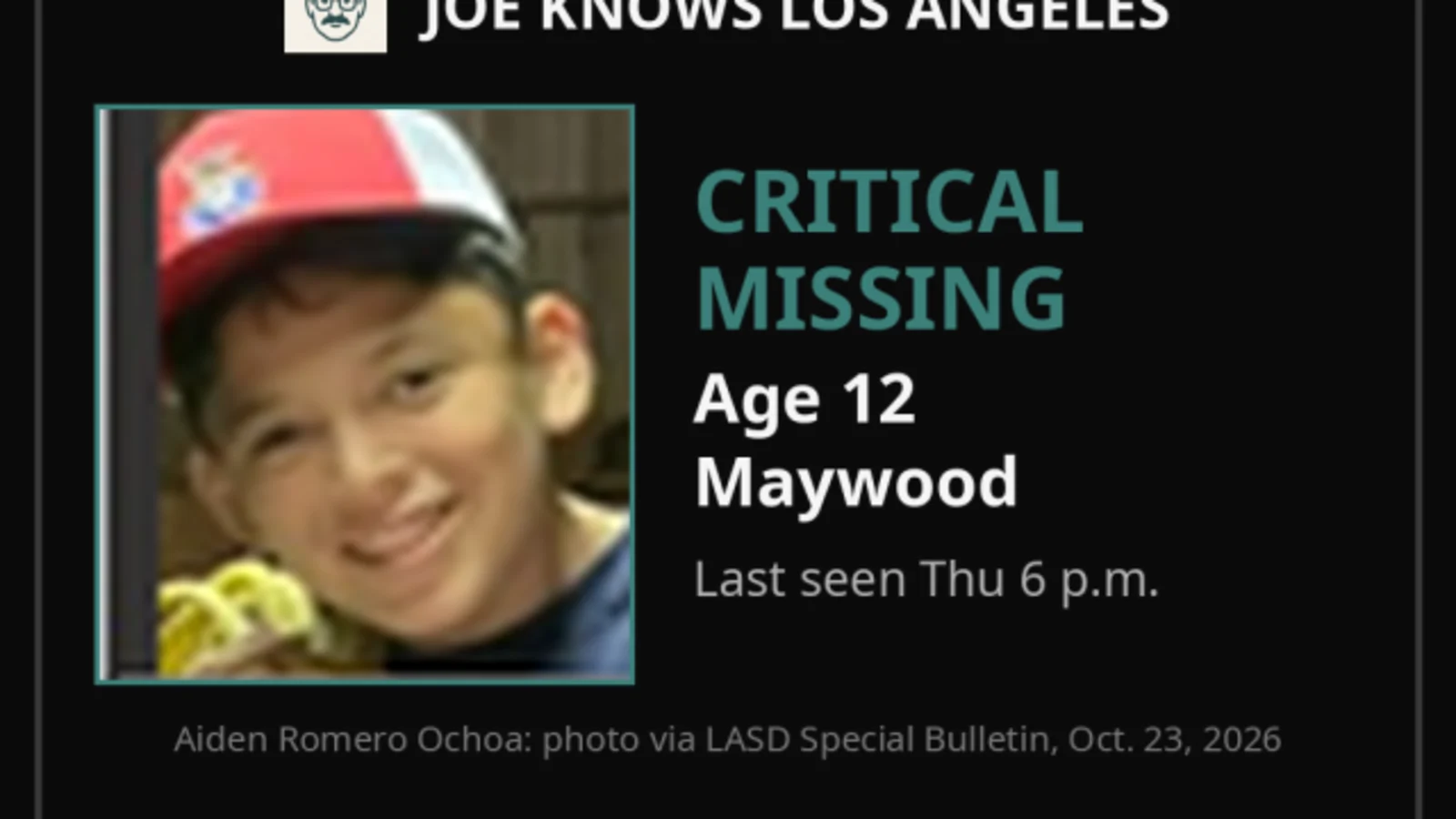 LASD Asks for Help Finding Critical Missing Maywood Boy